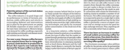 To lift coffee industry let us step up on value addition